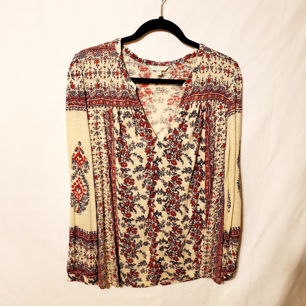 Lucky brand long sleeve floral top